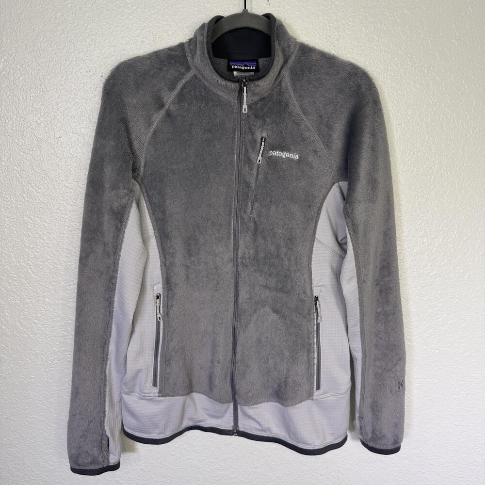 Patagonia R2 Jacket Womens Large Full Zip Fleece Outdoor Hiking Warm Grey Soft